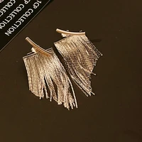 Fashion Statement Earring Long Statement Gold Color Bling Tassel Earrings For Women Female Wedding Daily Pendant Jewelry Gifts - Image 2