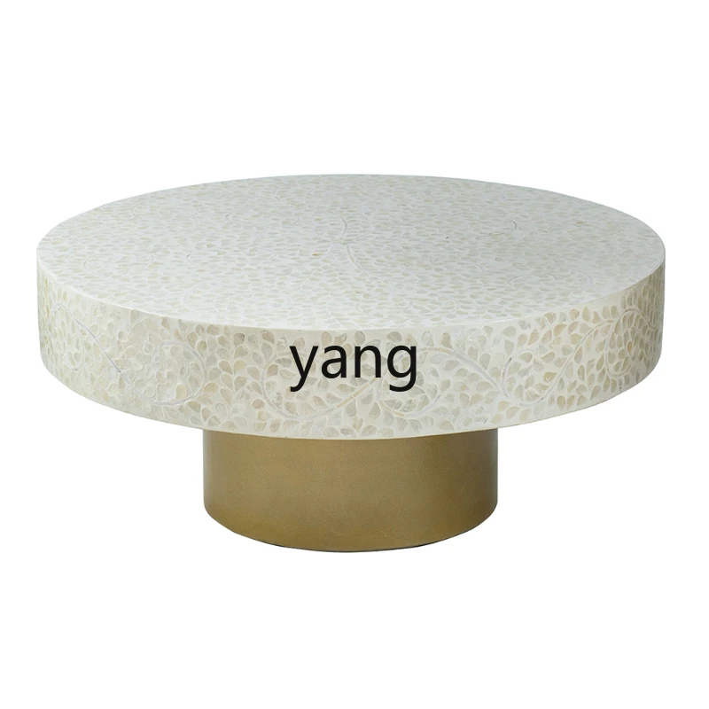 

Yjq Modern Light Luxury Designer Model Personality Creative Shell Decoration Living Room Coffee Table Coffee Table Tea Table