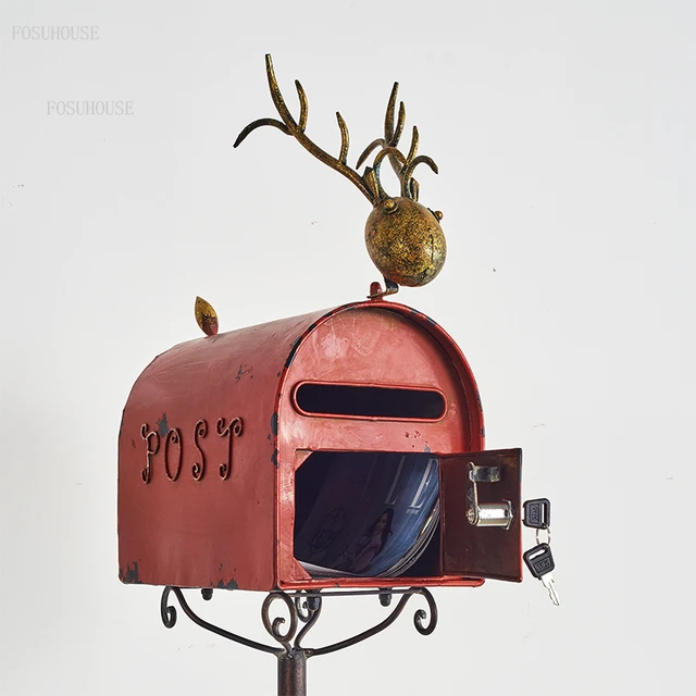 Európai Régi Postafiókok Kültéri Kovácsoltvas Postafiók Kerti Leszállító Retro Udvari Dekoráció Utcai Vélemény Doboz