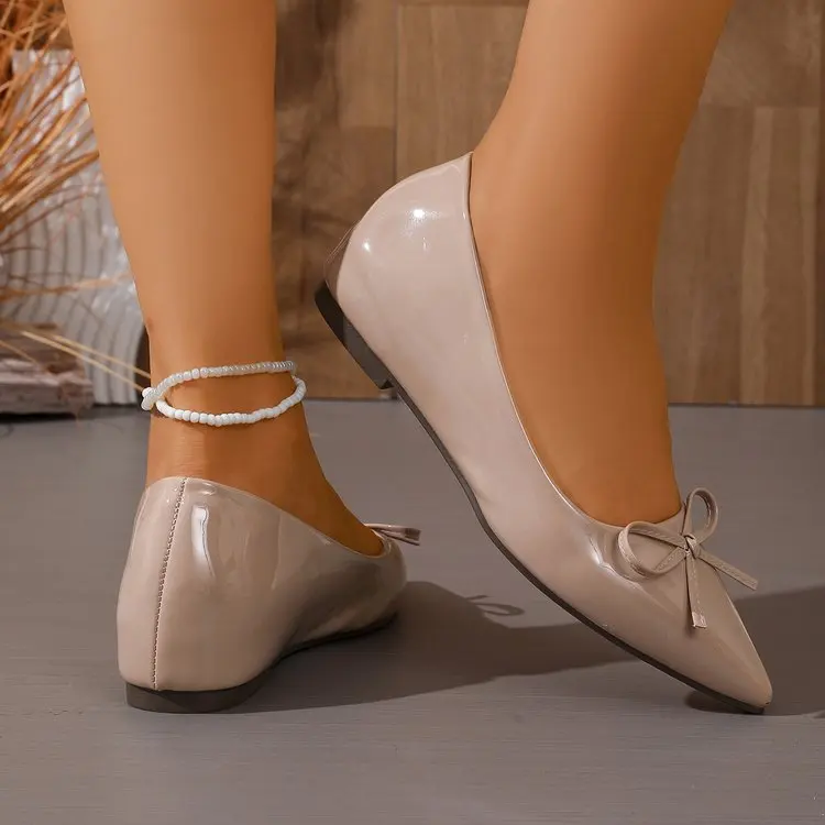 Ballerine donna a punta con fiocco scarpe basse casual comode_voghion.com