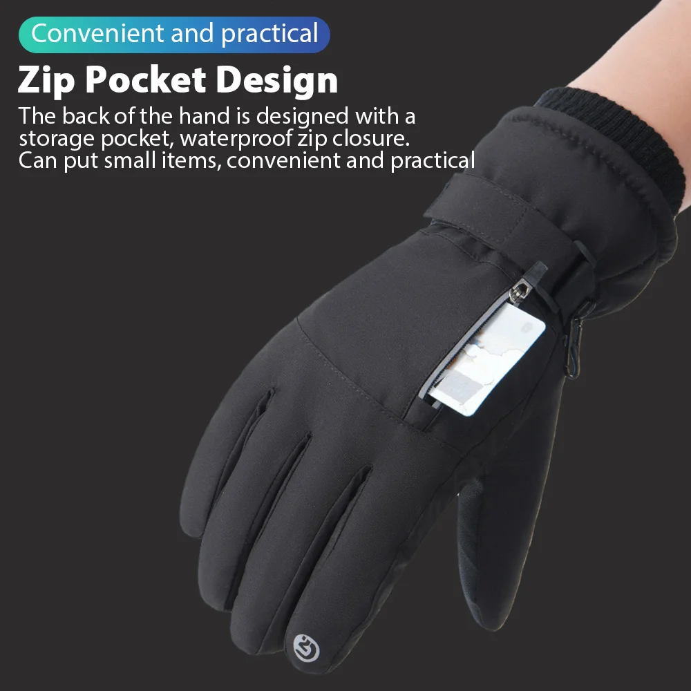 Men's Winter Waterproof Touchscreen Fleece Gloves - Warm, Non-Slip Outdoor Sports Gear