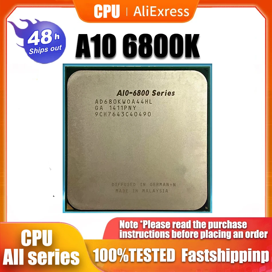Amd A10-6800k Cpu Quad-core 4.1ghz Socket Fm2 Processor Core AMD