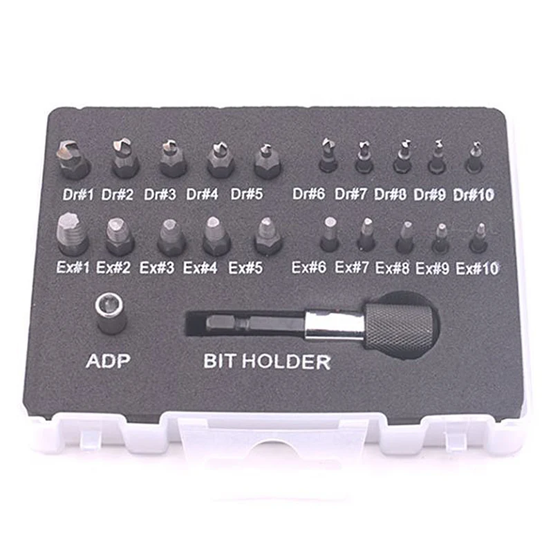 

22 In 1 Screw Extractors Tool Center Drill Bits Guide Set Damaged Bolt Remover Extension Removal Tools Speed Easy Out Tool Kit