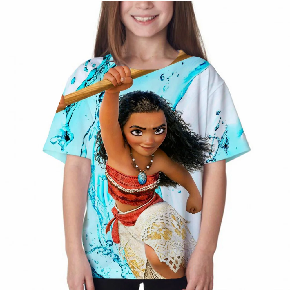 

Girls Fashion Mermaid Princess 3D T Shirt Baby Harajuku Short Sleeve Children Cartoon Graphic Printing Sweatshirt 1-14 Years