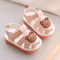 Summer Cooling Sandals for Baby Boys Girls Non-slip Soft Soled Shoes for Newborn Cute Bear Pattern Toddlers Sandals Slippers 1