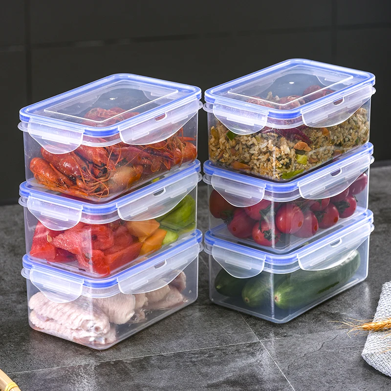 Kitchen Refrigerator Rectangular Fresh-keeping Box, Microwave  Heat-resistant Plastic Lunch Box, Food Meal Box, Refrigerator Fruit  Vegetable Crisper, Dumpling Meat Eggs Ginger Garlic Green Onion Food Storage  Containers, Home Kitchen Utensil - Temu