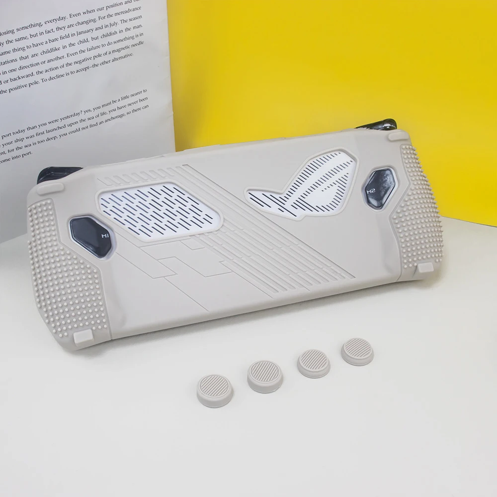 2 in 1 Case + Thumb Stick Caps Kit For ASUS ROG Ally Handheld Console Silicone Case Cover Protective Sleeve Game Accessories