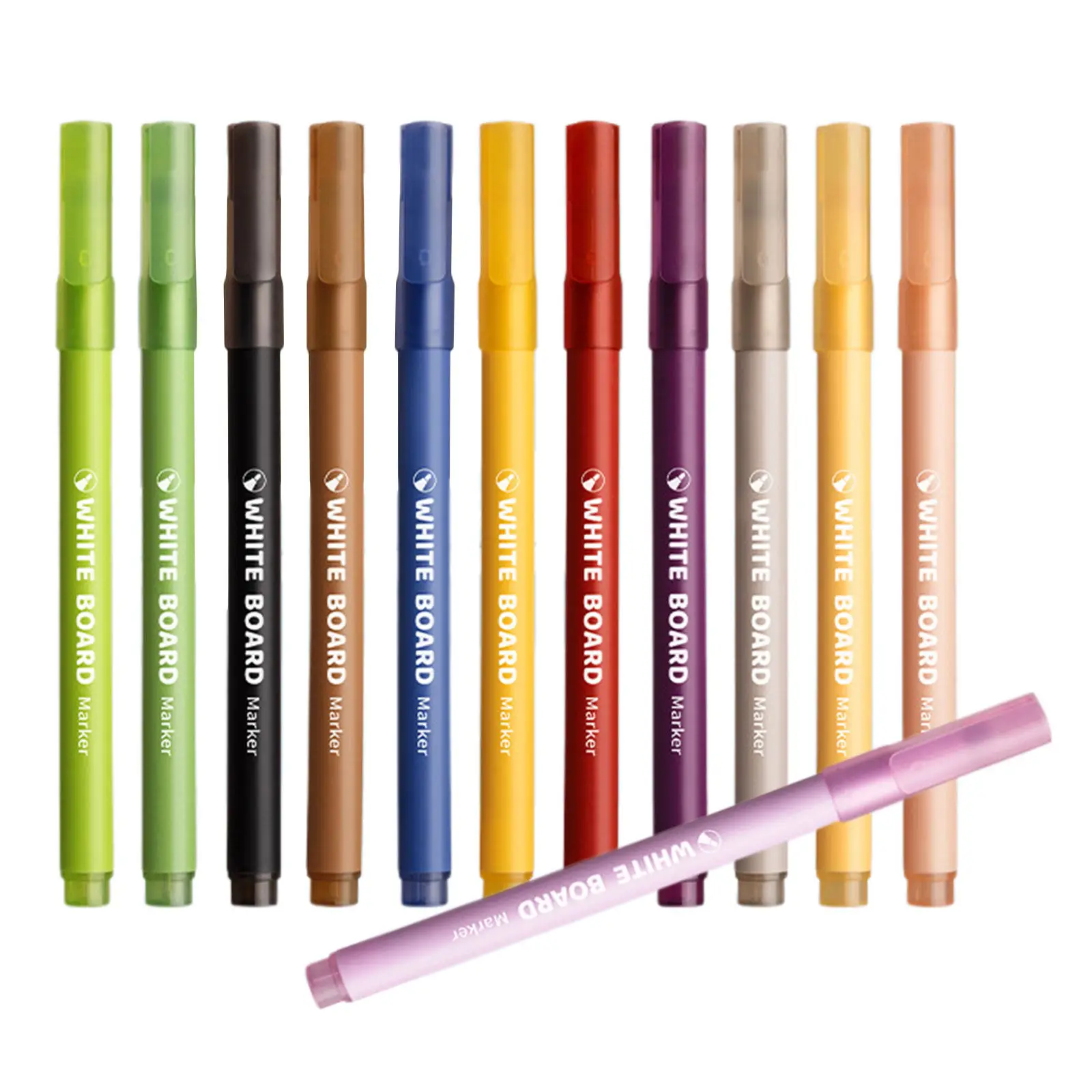 12개입 다양한 종류의 화이트보드 마커 펜, 굵은 색소, 부드러운 필기감, 표면 손상 없음, 교실, 사무실, 브레인스토밍용