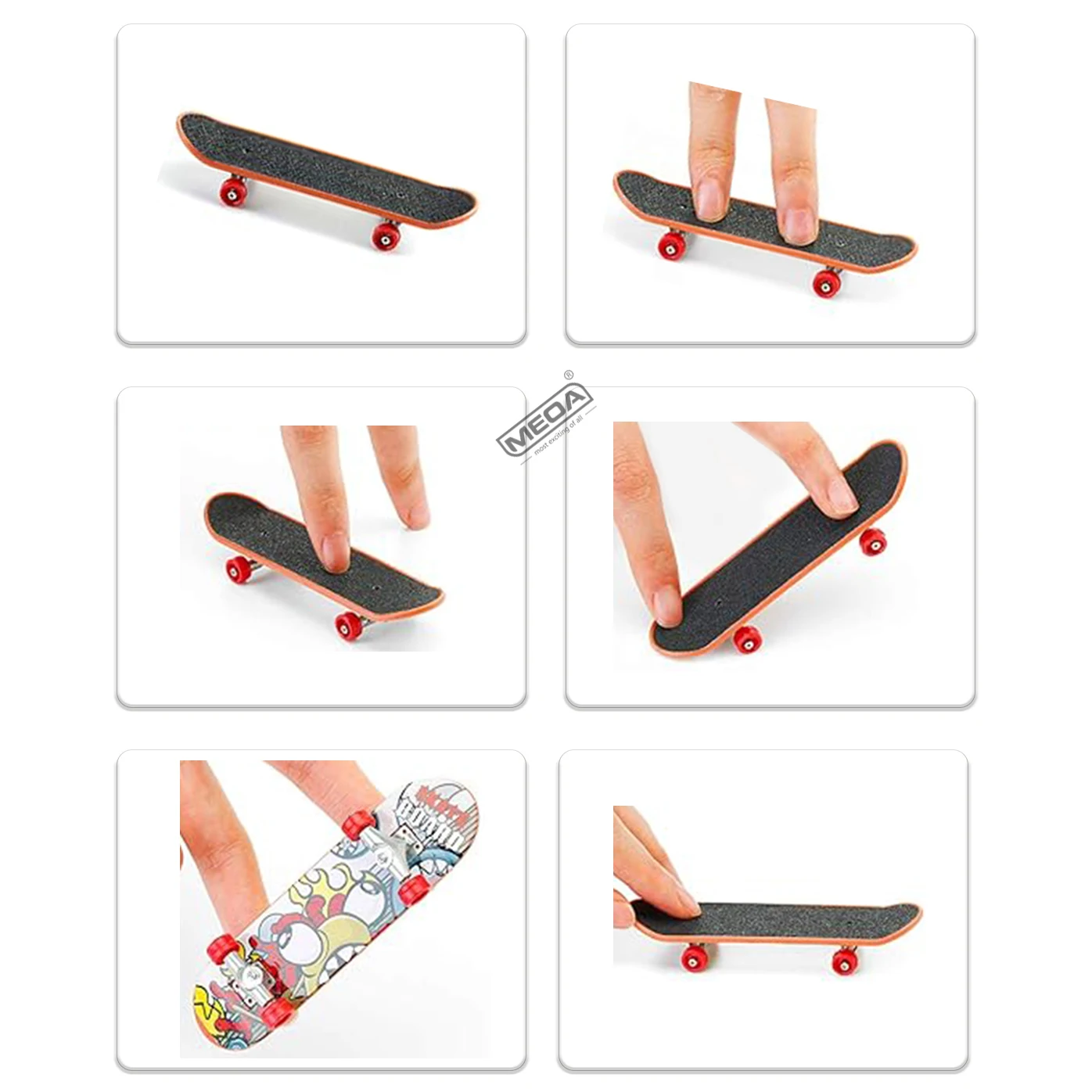 12pcs/lot Metal Bridge Finger Skateboard Frosted surface double warping plate Mini Skateboard Random Color Finger Toys Kids Gift