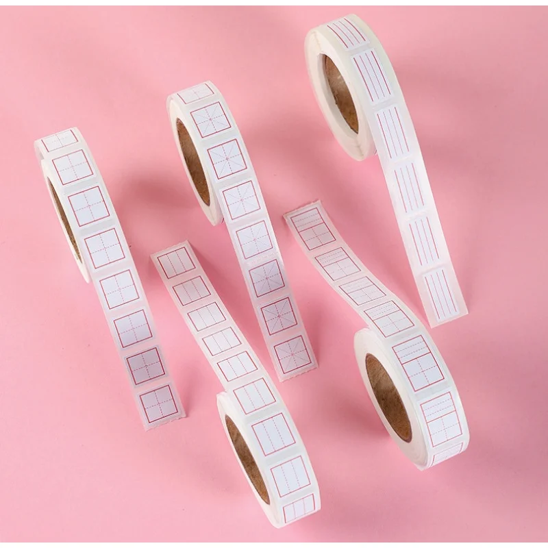 500pcs 중국어 쓰기 오류 교정 스티커, 그리드 스티커 노트, 학생 연습 쓰기 교정 테이프 중국어 문구