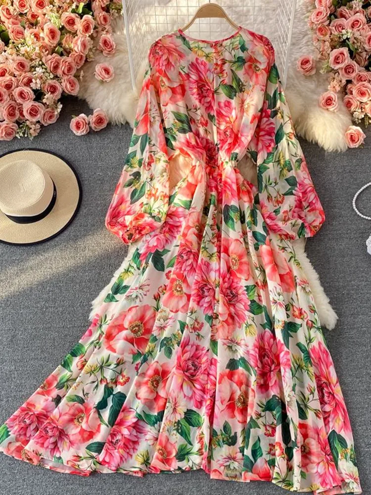 ワンピース HUECLOSET Eve Flower Big Puff Flower Long One Piece Saa0f99b5ef5b4cb0843ed17ea4aeb