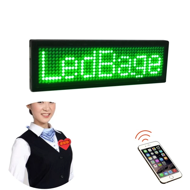 Smart APP Control LED Name Badge Luminous Flashing Light Up