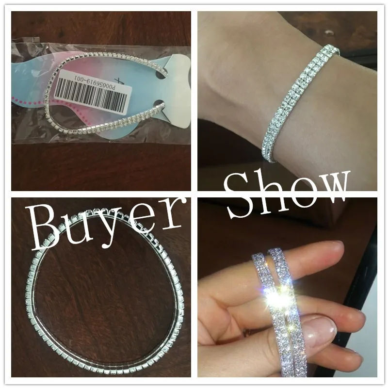 1Pcs Foot anklet Double Stretch Rhinestone Silver Plated Gold Anklet Foot Jewelry Chain Leg Bracelet #56919