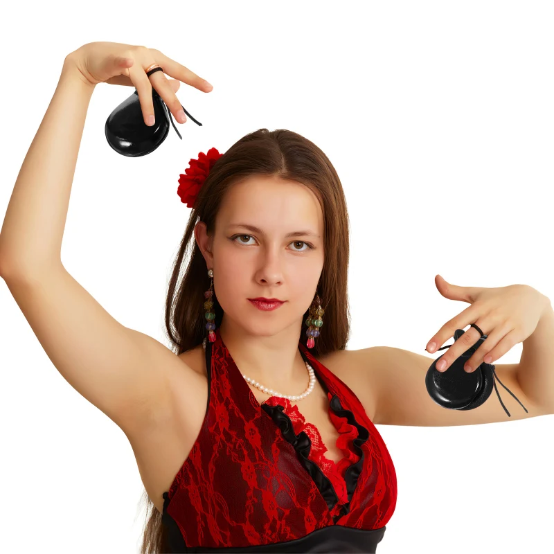 Description Picture 3 of itemSpanish Castanets Adults Wood Finger Musical Instrument Handheld Percussion Wooden Professional