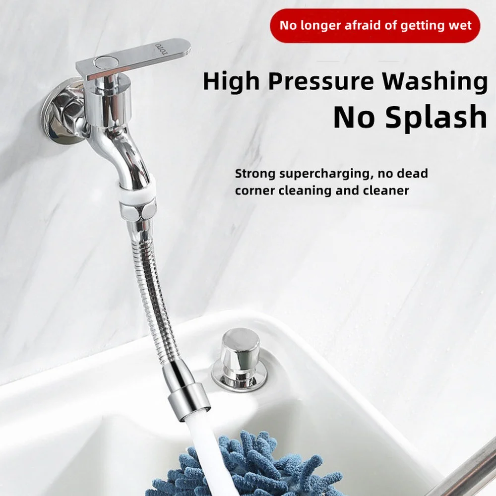 Faucet Extender Stainless Steel 360&deg; Universal Anti-Splash Head Nozzle Aerator Bendable