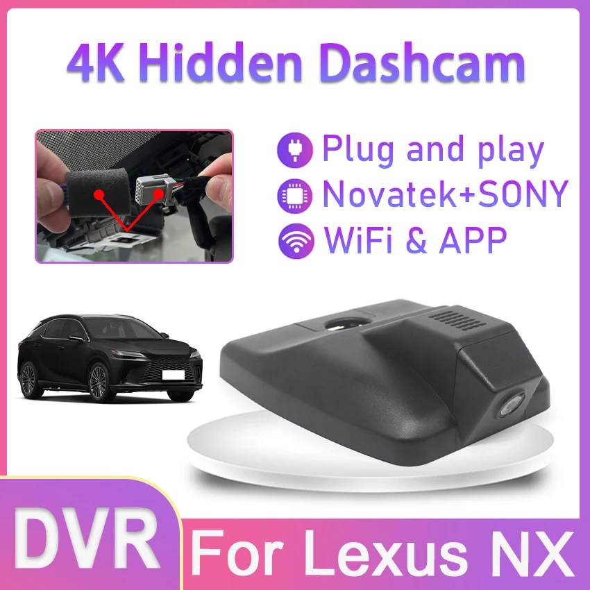 

Easy to install Car DVR Wifi Video 4K Dash Cam For Lexus NX 300H 300 200T 200 NX300H NX300 NX200T NX200 2017 2018 2019 2020 2021