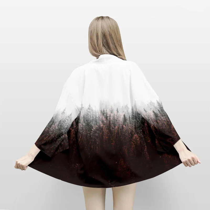 Large Size 5XL 6XL Japanese Kimono Cardigan Print Wave Crane Men Women Shirt Tradition Yukata Haori Obi Cosplay Costume