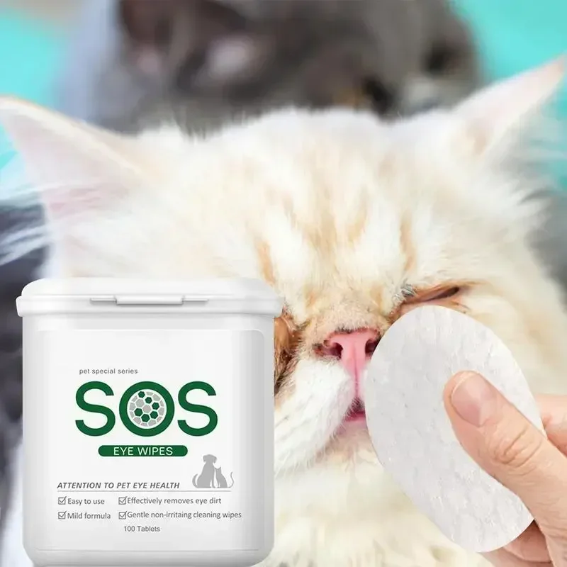 Dog Face Wipes Dog Eye Ear Cleaner Wipes Tear Stain Remover 100 Pcs Puppy Supplies Face Wash Eye Wash Cleaning For