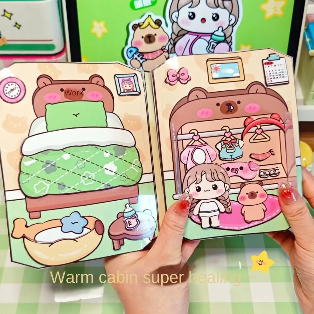 Handmade Material DIY Pinch Toy Book Early Learning Montessori Capybala Quiet Book Pinch Design Educational 3D Sticker Book