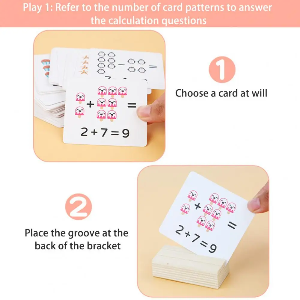 Educational Math Toys Educational Math Toy Set for Kids Addition Subtraction Multiplication Division Flashcards with Square