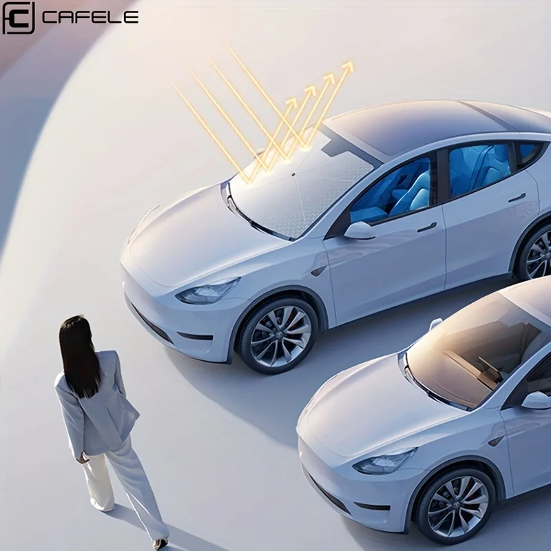 Windshield sunshade Car Front Parasol Front Windshield Sunshade Thickened Sun Protection And Heat Insulation Sun Visor For Car Tesla Model 3 Y