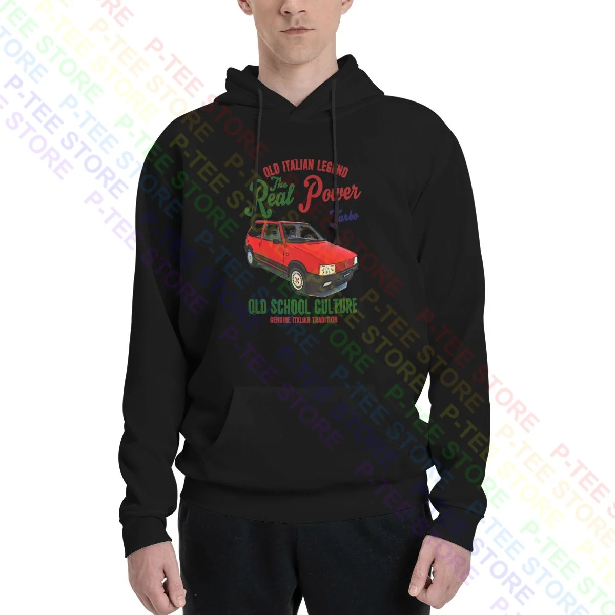 Auto Vintage Italiana Fiat Uno Turbo I.E. Felpe Con Cappuccio Felpe Con Cappuccio Cool Retro Natural Streetwear