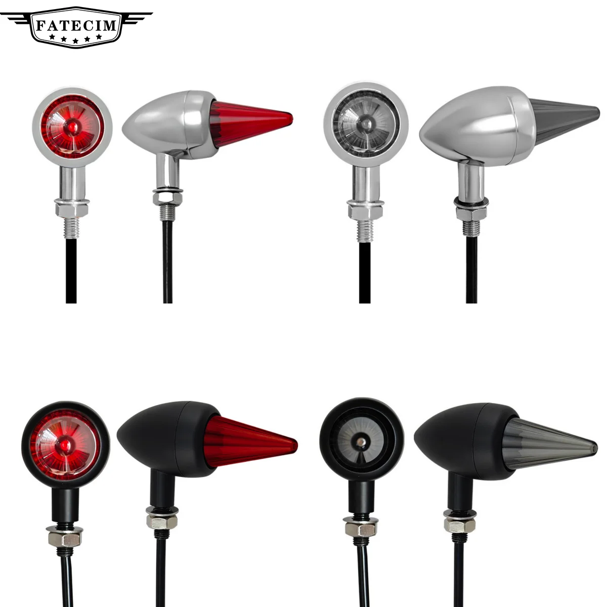 CustomMotorcycleLEDTurnSignalsIndicatorSharpLensForHarley