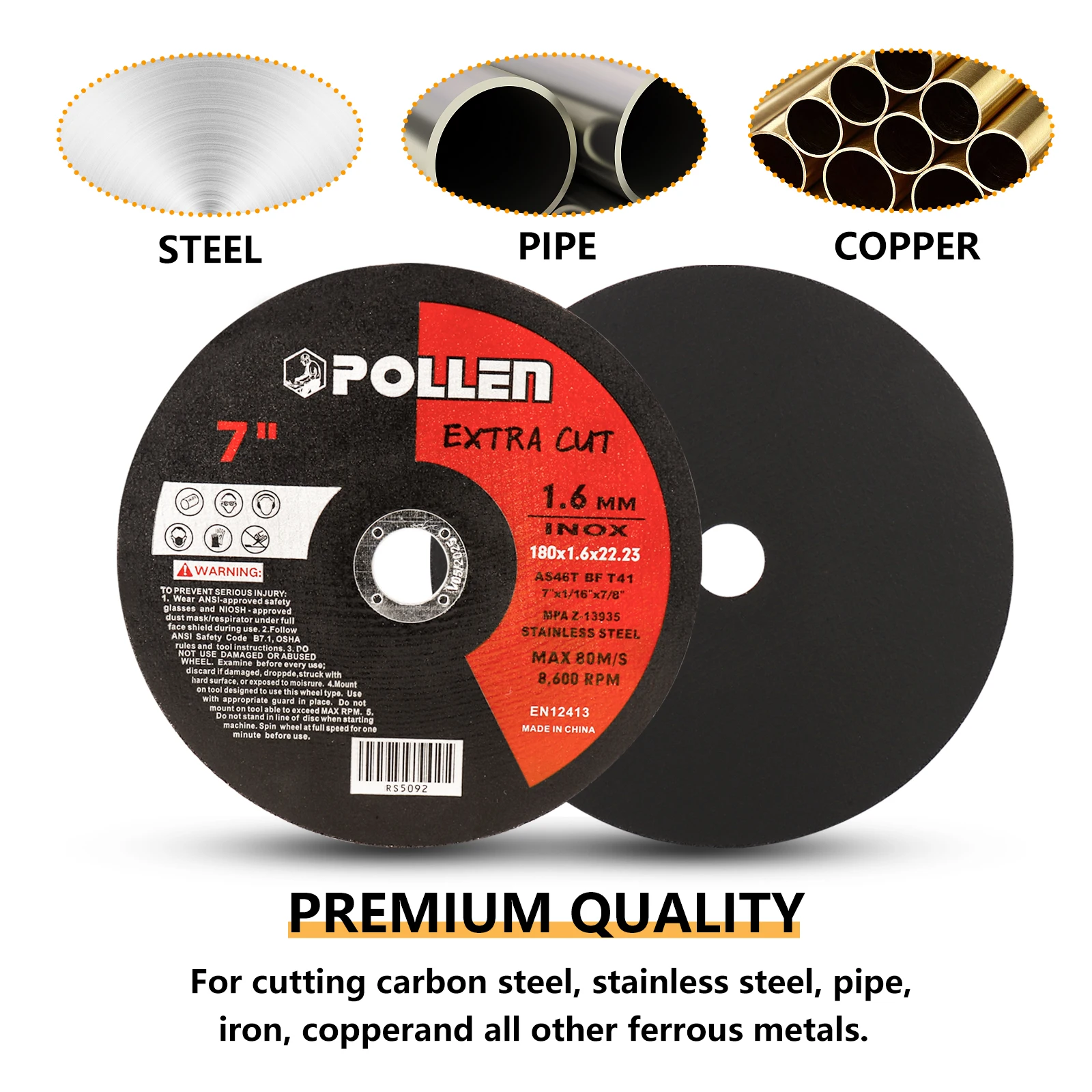Metal Cutting Disc 1-5pcs 180mm Anngle Grinder Grinding Wheels For Stainless Steel Cut Off Wheel Reinforced Resin Cutting Blade
