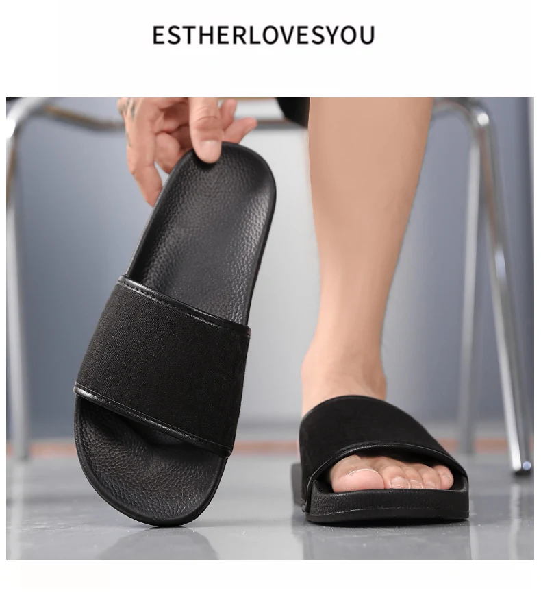 شباشب منزلية للرجال خفيفة الوزن صيفية بنمط جديد مسطحة وبالية كاجوال منقوشة كلاسيكية صنادل مضادة للانزلاق سريعة الجفاف