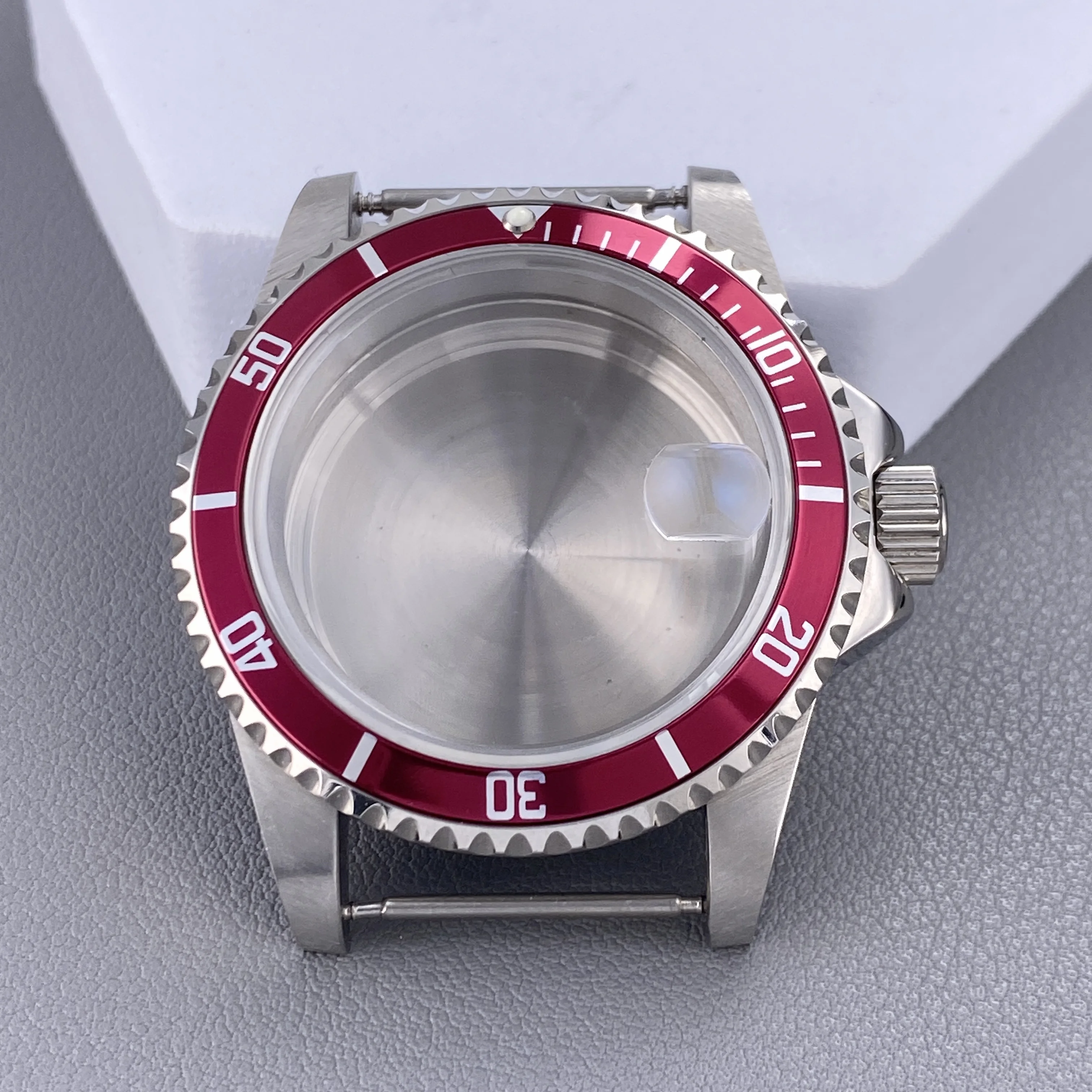 Vintage 39.5MM GMT/SUB Watch Case with 120-Click Bezel & Sapphire Glass