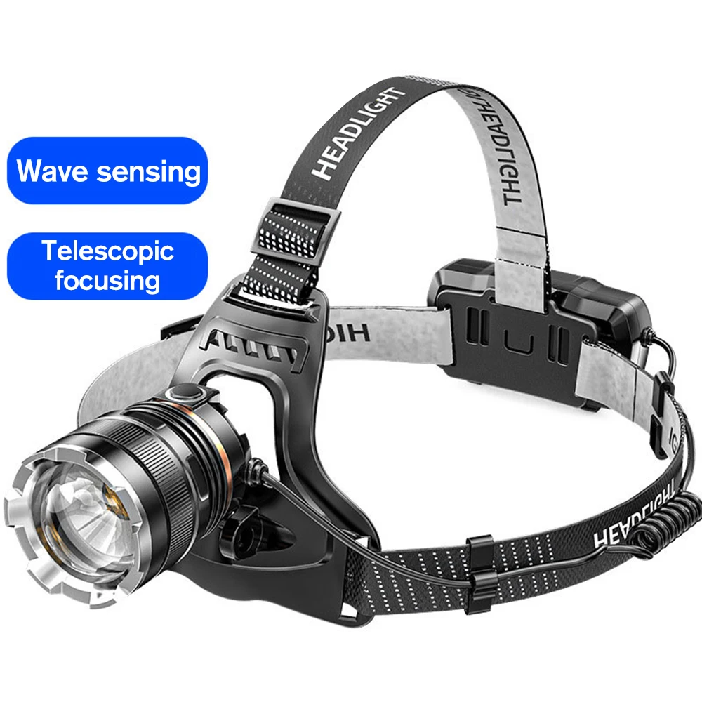 

High Powerful Sensor Headlamp P50 Super Bright Outdoor Head-mounted Headlight Torch Flashlight USB Rechargeable Fishing Light