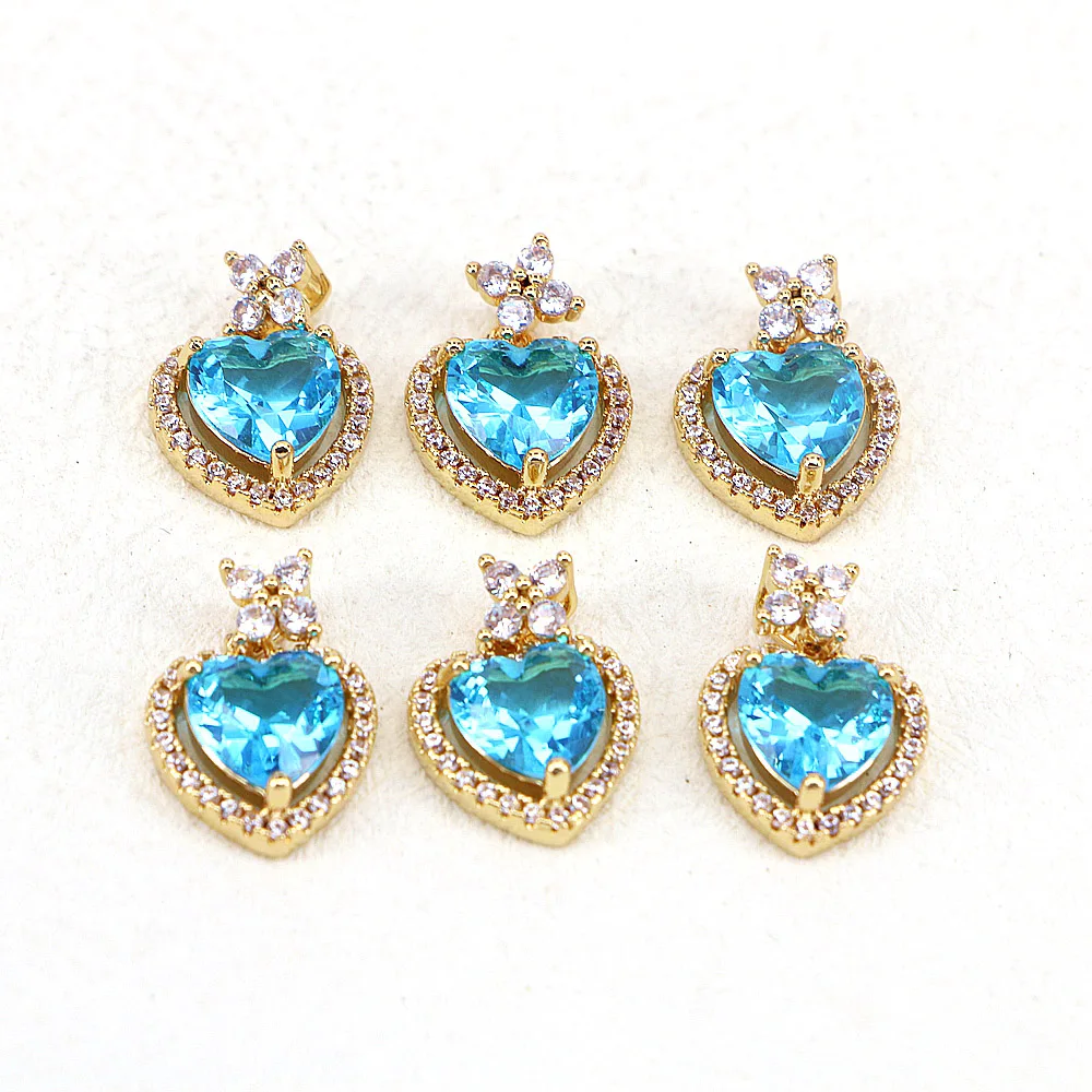 

10 шт., подвеска в виде сердца с кристаллами