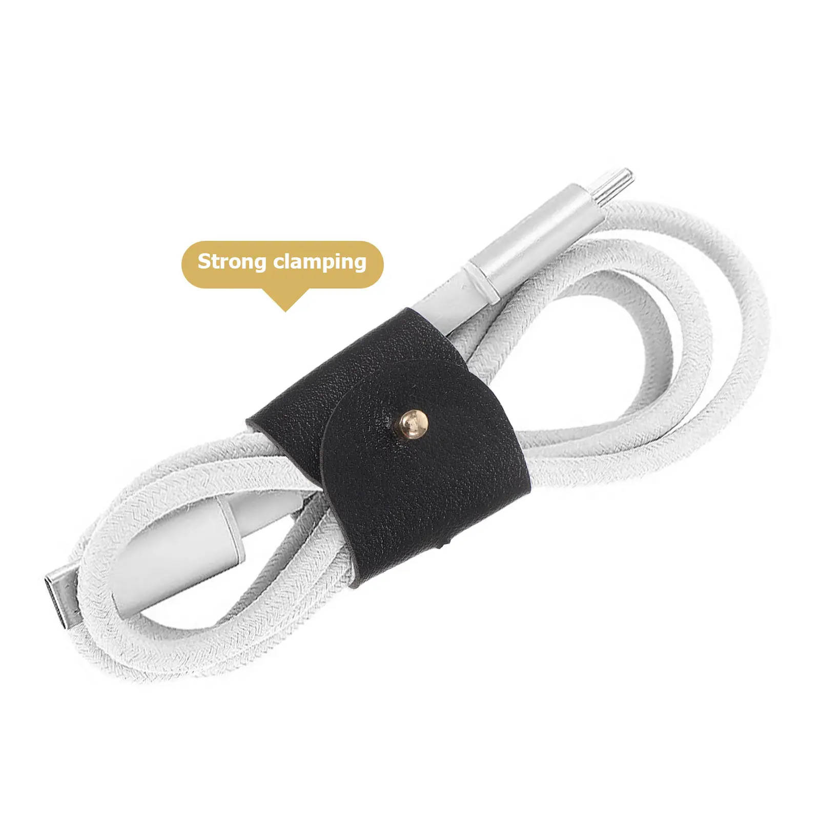 12Pcs 케이블 정리 스트랩 PU 코드 키퍼 재사용 가능한 다목적 사무실 홈 여행 USB 충전 와이어 홀더 클립