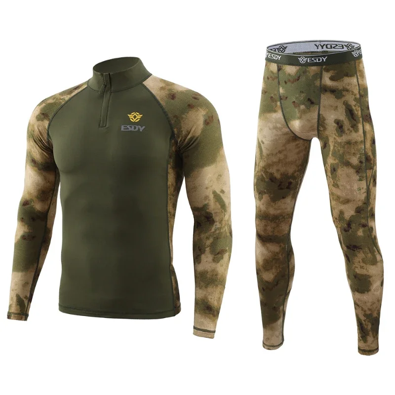 Sous-vêtement thermique camouflage hiver pêche chasse vêtement technique homme séchage rapide