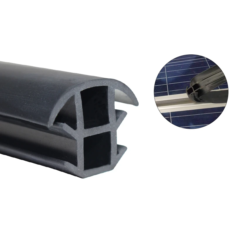 Custom Rubber T Strip for Solar Photovoltaic Bracket  Metal Cable Trench Cover Monocrystalline Solar Panel Sealing Black