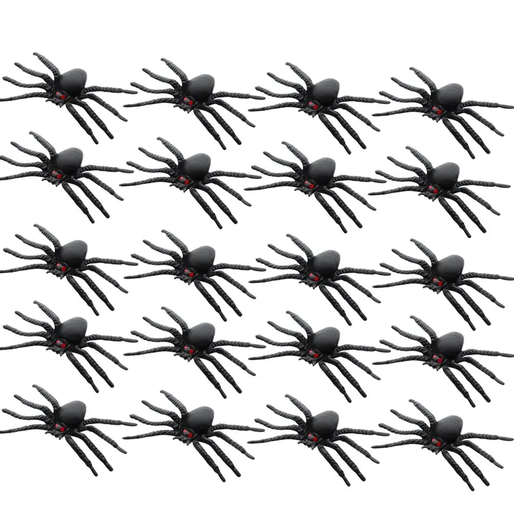 20 Teile/paket Party Supplies Spinnennetz Halloween Spukhaus Prop Streich Spielzeug Kunststoff Gefälschte Spinne Dekorative Spinnen – Detail 9