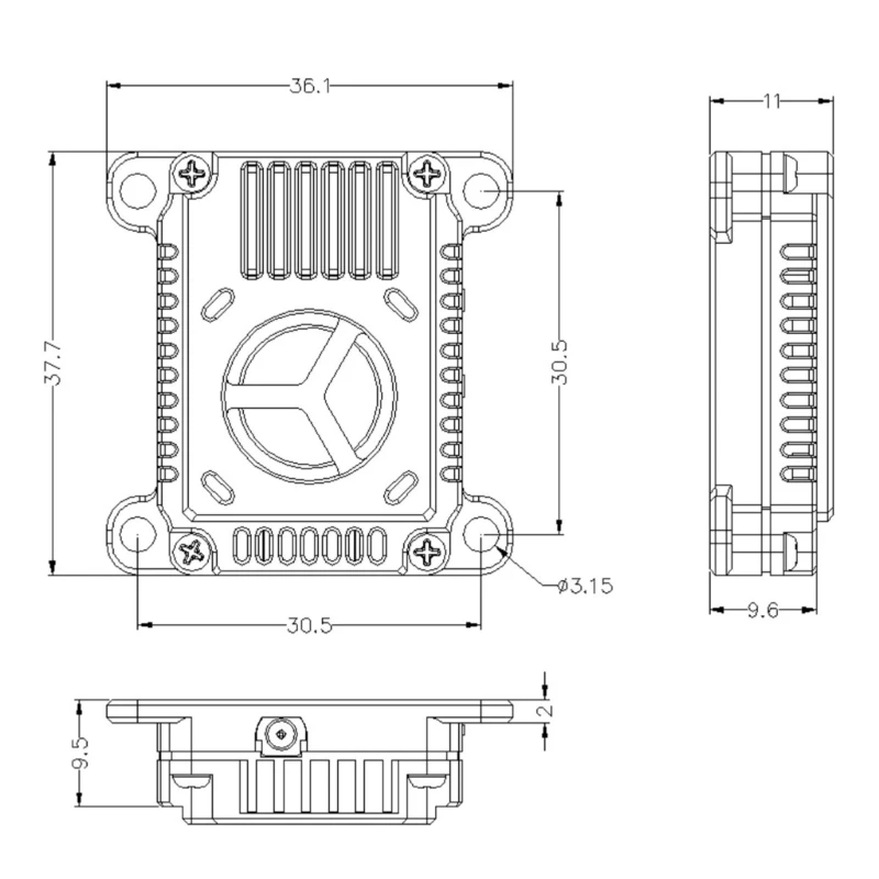 5.8GHz Video Transmitter 48CH 3W for FPVs Drones 25 1000 3000mW Adjustable
