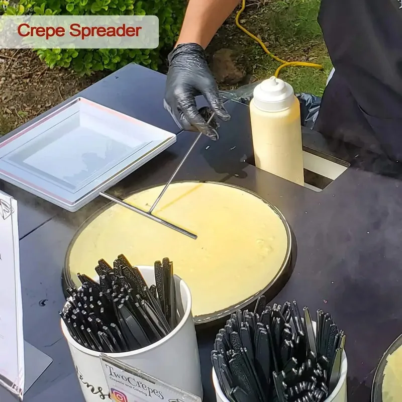 French Crepe Spreader Pancake Like Batter Spreading Tools Stainless Steel for Bakery Kitchen