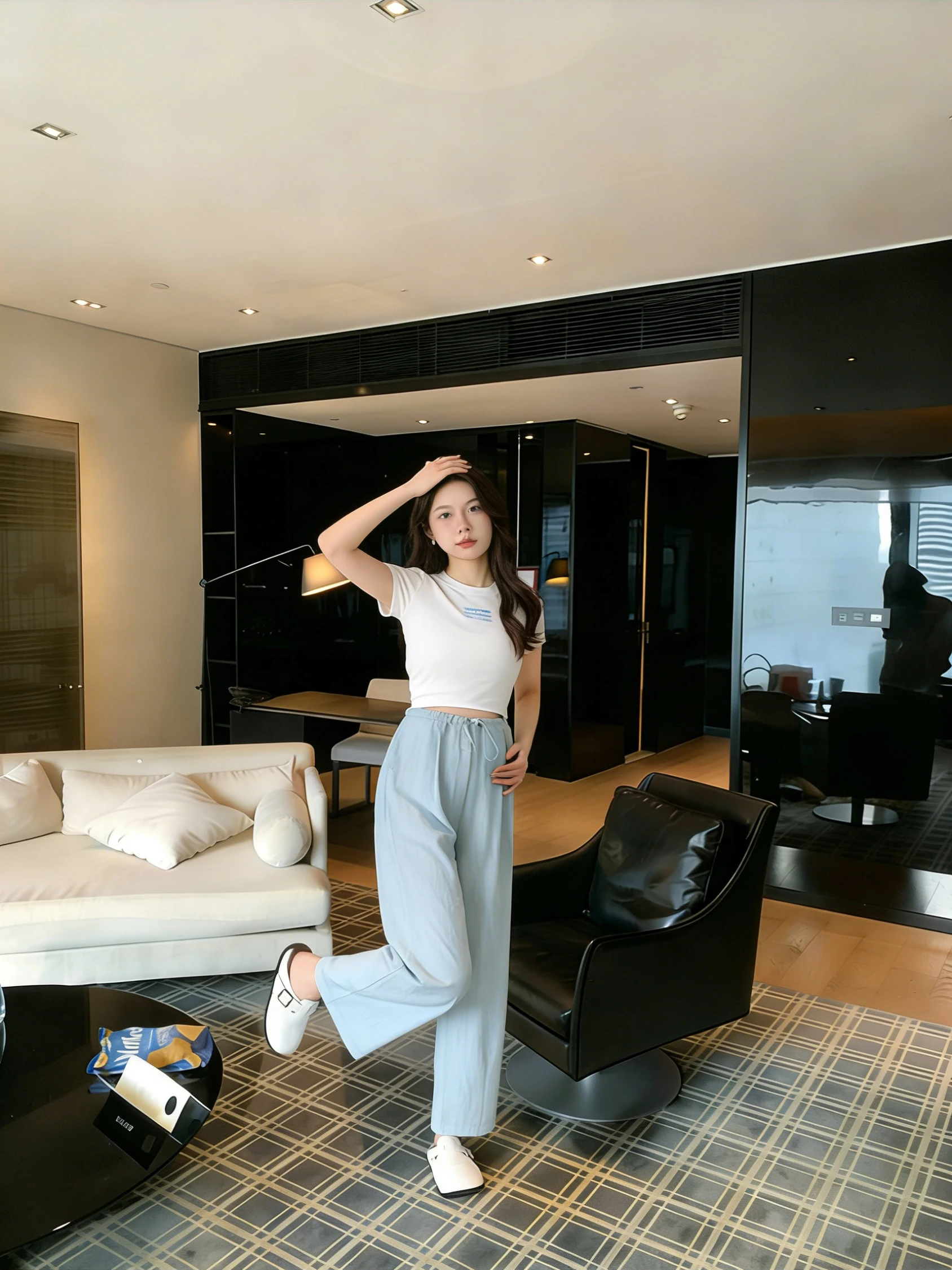 임산부 와이드 레그 팬츠 여성 여름 루즈핏 캐주얼 9부 배꼽 없는 임산부용 편안한 바지