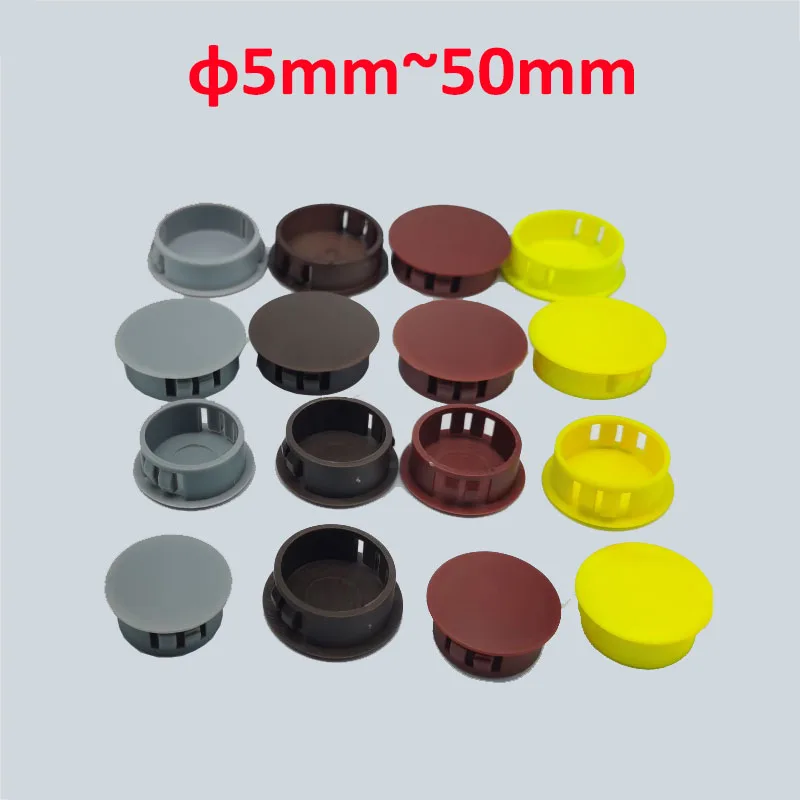 Nylon Hole Plug Plastic Round Snap-on Cover Blanking End Caps Seal Stopper For Furniture Table Box Extra Hole
