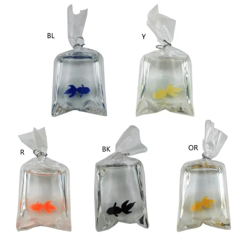 

Resin Fish Bag Pendants Unique Goldfish in Water Bag Pattern Charm for Handmade