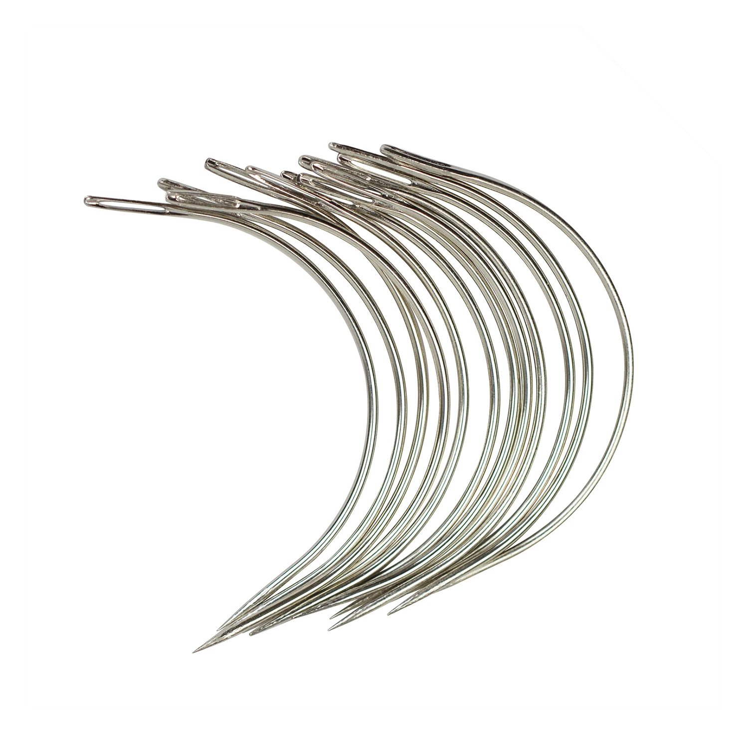 Curved Needles 12Pcs/Pack 6Cm/9Cm C-Type Sewing Tools for Weaving Cap Hair Extensions Tools Wigs Making Needles hair extensions tool,lace wig needles