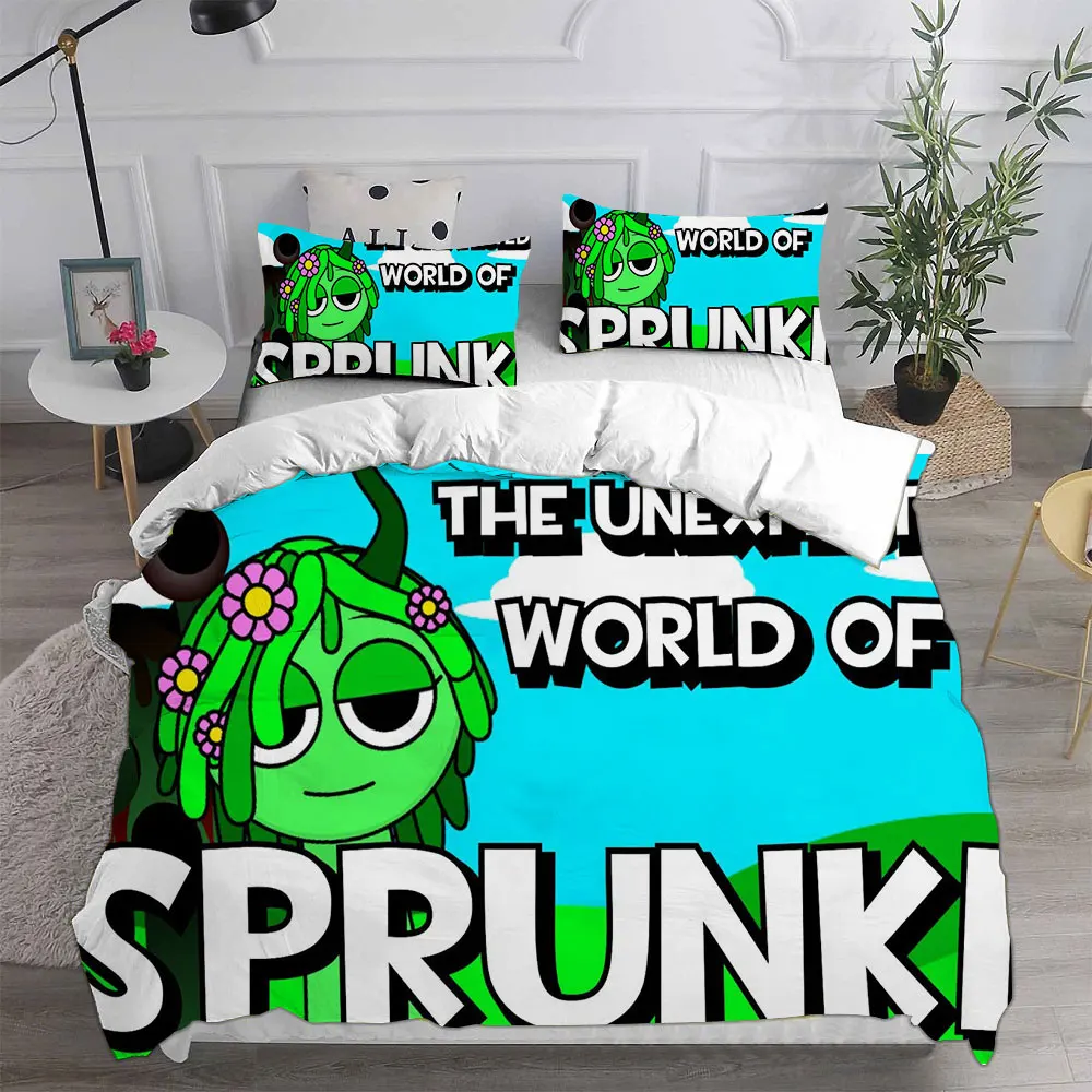Sprunki Bedding Sets Soft Bed Cover Comforter Duvet Cover Pillow Case 2-3 Pieces Sets Teenagers Children's Gifts Bedroom Decor 2