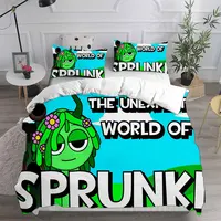 Sprunki Bedding Sets Soft Bed Cover Comforter Duvet Cover Pillow Case 2-3 Pieces Sets Teenagers Children's Gifts Bedroom Decor 2
