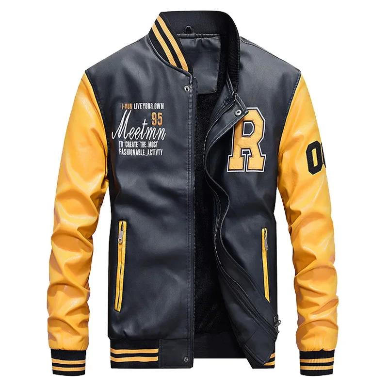Leather jackets men winter jacket Men Slim Leather Jacket Motorcycle Casual PU Leather Coat