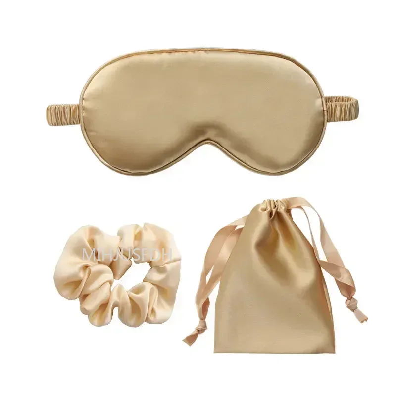 Luxurious Women's Silk-Inspired Sleep Mask Set - 3-Piece Comfort Eye Shades for Restful Travel & Relaxation