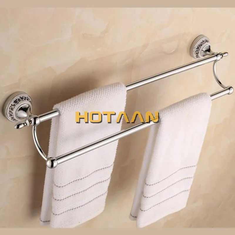 Luxury Towel Rack Wall Mounted Bathroom Accessories Set Ceramic Stainless Steel Bath Hardware Sets Chrome Toilet Brush Holder bathroom accessories set