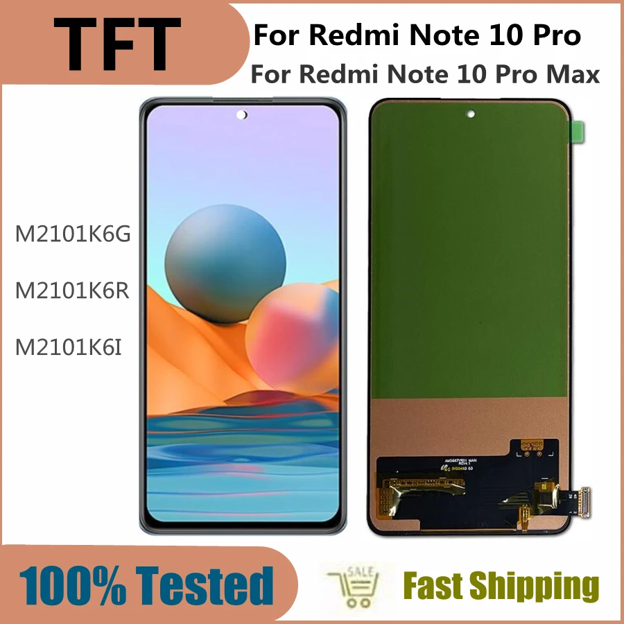 6.67 "Tft Per Xiaomi Redmi Note 10 Pro Display Lcd Touch Screen Per Redmi Note10Pro Display Lcd Muslimah Sostituire