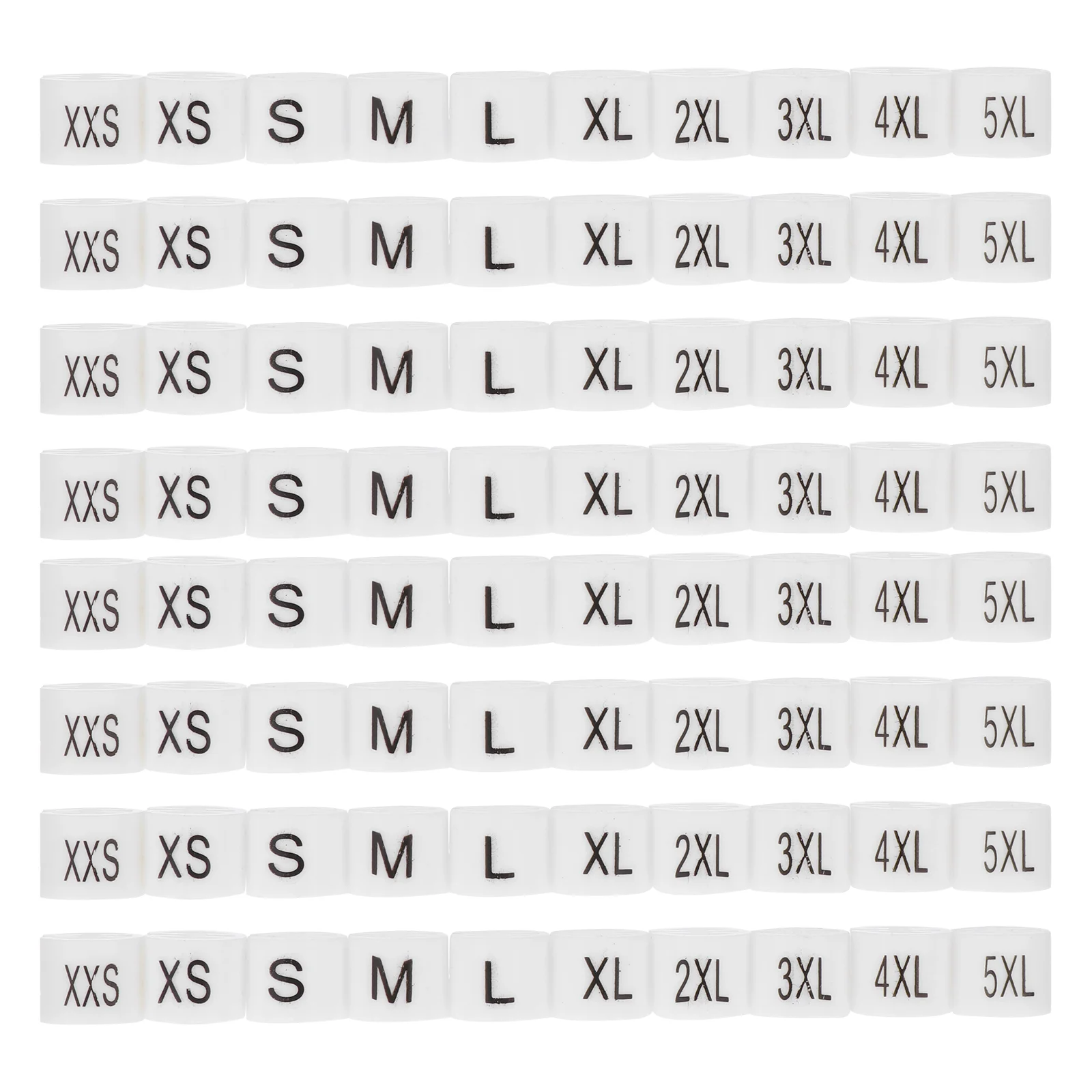 

100 Pcs Dreses Size Grain Clothes Hanger Markers Plastic Number Color-Coding Sizes Tags White Baby
