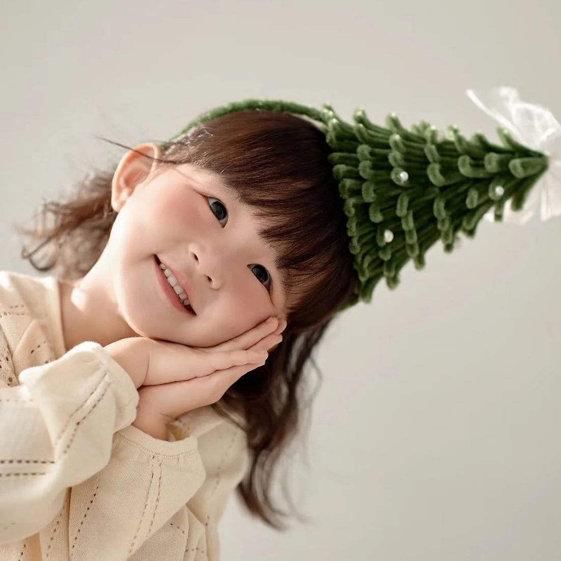 Christmas Tree Hat Ribbon Bow Elk Deer Xmas Hat Cap Party Headwear Hair Clip Hair Hoop Christmas Headband Party Costume Supplies